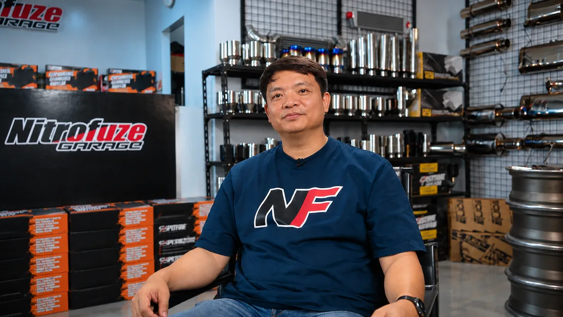 Wallen Subijano seated in the Nitrofuze showroom